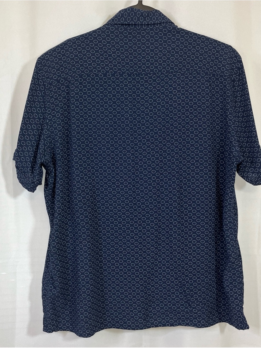 TOSCANO Short Sleeve Button Down Shirt Geometric design Men's XL Blue - Picture 7 of 7